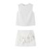 Women's Casual Sleeveless Top & Floral Skirt Set Summer Outfit Two-Piece Set Comfortable Stretchy Fabric_ecoleips.com