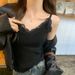 Lace Camisole Women's Base Knitted Vest New Spring And Autumn Inner Outer Wear Design Sense Niche V-neck Top_ecoleips.com