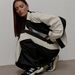 Women's Stylish Contrast Color Drawstring Sport Jacket & Pants Set - Casual Streetwear Outfit For Women (White/Grey/Black, S/M/L/XL)_ecoleips.com