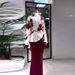 Women's Clothing Fashion V Neck Splicing Print Lace Up Slim Skirt Suit_ecoleips.com
