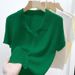 Women's Clothing Thin Sweater Slimming Short Sleeves Solid Color Versatile Short Cardigan Top_ecoleips.com