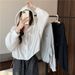 real-shot Women's Thin Hoodie, Fashionable And Youthful, Short Style, Long-sleeved With Hood, Jacket_ecoleips.com