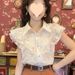 Women's Short-sleeve Shirt With A High-end, Light-luxury, Youthful And Stylish Look, 2025 European Hot-selling Blouse,_ecoleips.com