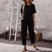 European And American Cross-Border 2026 Summer Women's Fashion Elegant Buttoned Short-Sleeve Long-Pants Casual_ecoleips.com