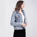 K New Heavy Industry Diamond Studded Rivet Long Sleeve Loose And Slim Fashion Denim Jacket For Women_ecoleips.com
