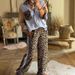 Women's Loose Leopard Print Patchwork Top Plus Leopard Print Trousers Suit_ecoleips.com