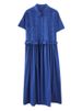 2026 Spring Summer New Patchwork Shirt Dresses For Women Short Sleeve Loose Casual Vintage Long Dress Fashion Elegant Clothing_ecoleips.com