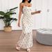 AD198 European And American 2025 Summer New Women's Fashion Sexy Printed Slim-Fit Waist-Cinching Lace Strapless Dress_ecoleips.com