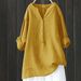 2025 Summer Loose Solid Color Shirt Cotton Linen Top With Pockets Women's Clothing_ecoleips.com