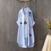 Women's Clothing Women's Casual Long Sleeve Shirt Cotton Artistic Embroidery Loose Mid Length Spring Autumn Wear Sun Protection Top_ecoleips.com