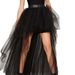 Women's Clothing Swallowtail Skirt Mesh Skirt Sexy Black Short Front And Long Back Puffy Skirt For Adults_ecoleips.com