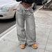 Women's Light Gray Straight Leg Jeans Non-Stretch Washed Retro Spring/Autumn Regular Fit Solid Color Denim_ecoleips.com