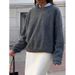 Simple And Fashionable Woolen Long Sleeve Solid Color T-Shirt Top Women's Autumn And Winter Crew Neck Loose Sweater Whol_ecoleips.com