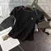 Women's Summer New Fashion Sports Leisure Suit Western Style Slim Round Neck Short Sleeved Top Pleated Pants Skirt Two Piece Suit_ecoleips.com