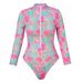 2025 Women's Long Sleeved One Piece Swimsuit Sexy Style Zipper Sunscreen Bikini European American Design Summer Autumn Polyester_ecoleips.com