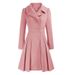 Women's Clothing Double-Breasted Pea Coat – A-Line Trench Coat With Notch Lapel & Pockets_ecoleips.com