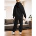 European American Cross-border Autumn Winter Fashion Casual Sweatshirt And Sweatpants Two-piece Set For Women, Fleece_ecoleips.com