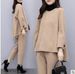 Women's Autumn Winter Tweed Two-Piece Set Loose Fit Coat With Wide-Leg Pants Casual Elegant Outfit_ecoleips.com