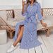 Women's Long Sleeve Striped Shirt Dress - Stylish Office Wear & Casual Spring Outfit With Button Front & Flowy Design_ecoleips.com