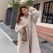 Luxury Faux Mink Trench Coat – Oversized Notch Lapel Maxi Coat With Button Detailing (Cream & Cocoa For Timeless Elegance)_ecoleips.com