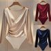 Women’S Slim-Fit Long-Sleeve Bodysuit – V-Neck Pure Color Jumpsuit (Apricot/Burgundy/Navy) For Casual & Layering_ecoleips.com