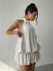 Summer Solid Color Sleeveless Backless Sexy Beach Vacation Style French Dress Women's Clothing_ecoleips.com