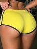 Women’s Casual Sports Shorts High Waist Solid Color Yoga Shorts Breathable Elastic Waist Running Workout Shorts_ecoleips.com