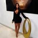 TW867 Women's Long Sleeve Bodycon Mini Skirt Elegant Deep V Sexy Slim Fit European American Style Cross Border Foreign Trade Dress_ecoleips.com