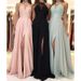 Women's Clothing Halter Lace Chiffon Dress Prom Evening Dress Slit Long Dress New_ecoleips.com