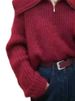 K Thickened Loose Design Sense Half Zipper Sweater Top Lazy Style Women's Cardigan_ecoleips.com