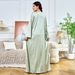 Muslim Party Dress For Women - Long Sleeve Retro Abaya With Nail Diamond Embellishments_ecoleips.com