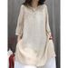 Spring/Summer Retro Embroidery T-Shirt With A Loose Fit That Flatters The Figure; An Artistic, Casual Mid-Length Top In_ecoleips.com