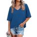 2026 European And American Cross-border Foreign Trade Spring-summer New Women's Clothing Solid Color V-neck_ecoleips.com