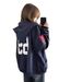 Women's Oversized Zip Up Hoodie, Casual Navy Letter Embroidery Loose Sweatshirt, Long Sleeve Streetwear Jacket For Daily Gym Workout Outdoor Wear, Sof_ecoleips.com