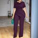 Summer Slim Fit Pant Set for Women plus Size Waist Top with Straight Leg Pants Fashionable Short Sleeve Top Bottoms Outfit_ecoleips.com