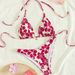 Women's Sexy Bathing Suit Bikini Halter Neck Tie Print Beach Outfit 2025 Trendy Swimwear_ecoleips.com