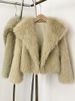 Elegant Faux Fur Coat With Heart-Shaped Lapel – Short Vintage-Style Jacket For Women, Warm Long Sleeve Winter Outerwear(Black, Wine Red, Gray, Coffee_ecoleips.com