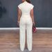 Summer Fashion Women's Set V Neck Knotted Short Sleeve Top And Wide Leg Pants European And American Style Two Pieces Cross Border_ecoleips.com