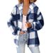 Printed Plaid Hooded Button Jacket Plush Warm Coat Women's Top Wholesale_ecoleips.com