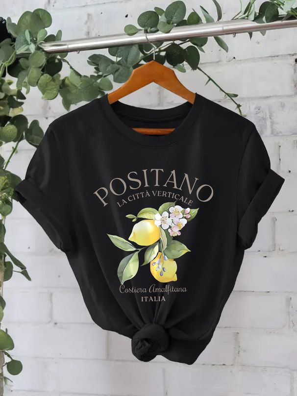 Women's Clothing Pure Cotton T Shirt Summer Short Sleeved Round Neck Pattern Printed T Shirt_ecoleips.com