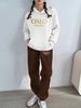 Women's Letter Print Hoodie Set, Long Sleeve Pullover Sweatshirt And Elastic Waist Pants_ecoleips.com