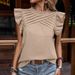 Women's Clothing Spring And Summer Shirt New Lotus Leaf Sleeve Pleated Top Pullover Short Sleeve Women_ecoleips.com