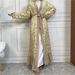 Women's Clothing Fashionable Lace Cardigan Women's Leaf Embroidered Sequined Robe Long Sleeve For Formal & Casual For Women_ecoleips.com