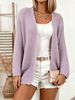 Women Lightweight Breathable Openwork Knit Cardigan Open Front Long Sleeve Oversized Loose Fuzzy Knit Coat_ecoleips.com
