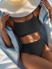 Women's Clothing New Spiral Ribbed U Shaped High Waist Bikini Sexy Swimsuit_ecoleips.com