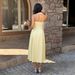 Women's Clothing Casual Halter Neck Dress Solid Color Waist Cinching Thin Summer 2026 American Style_ecoleips.com