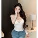 ng2510292 Cross-border Sexy Two-piece Cross-strap Top, 2026 Spring New Design, See-through Hot Girl V-neck T-shirt For Women_ecoleips.com