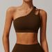 Women's Clothing Shoulder Beautiful Back Yoga Bra Nude Sports Underwear Irregular Shoulder Strap Running Fitness Vest Top_ecoleips.com