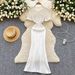 Women's Clothing Simple Knitted Dress Single Breasted Hollow Slim Design Temperament Long Skirt_ecoleips.com