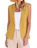 Women's Clothing Sleeveless Solid Color Multi Color Cardigan Small Suit Jacket_ecoleips.com